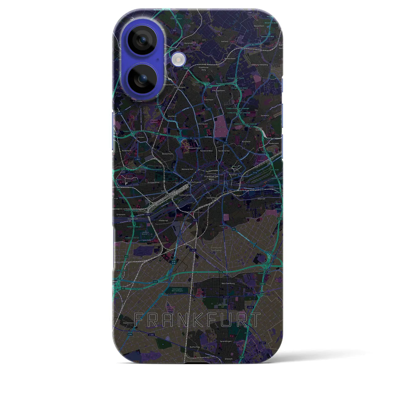 【フランクフルト(ドイツ)】地図柄iPhoneケース(バックカバータイプ)
