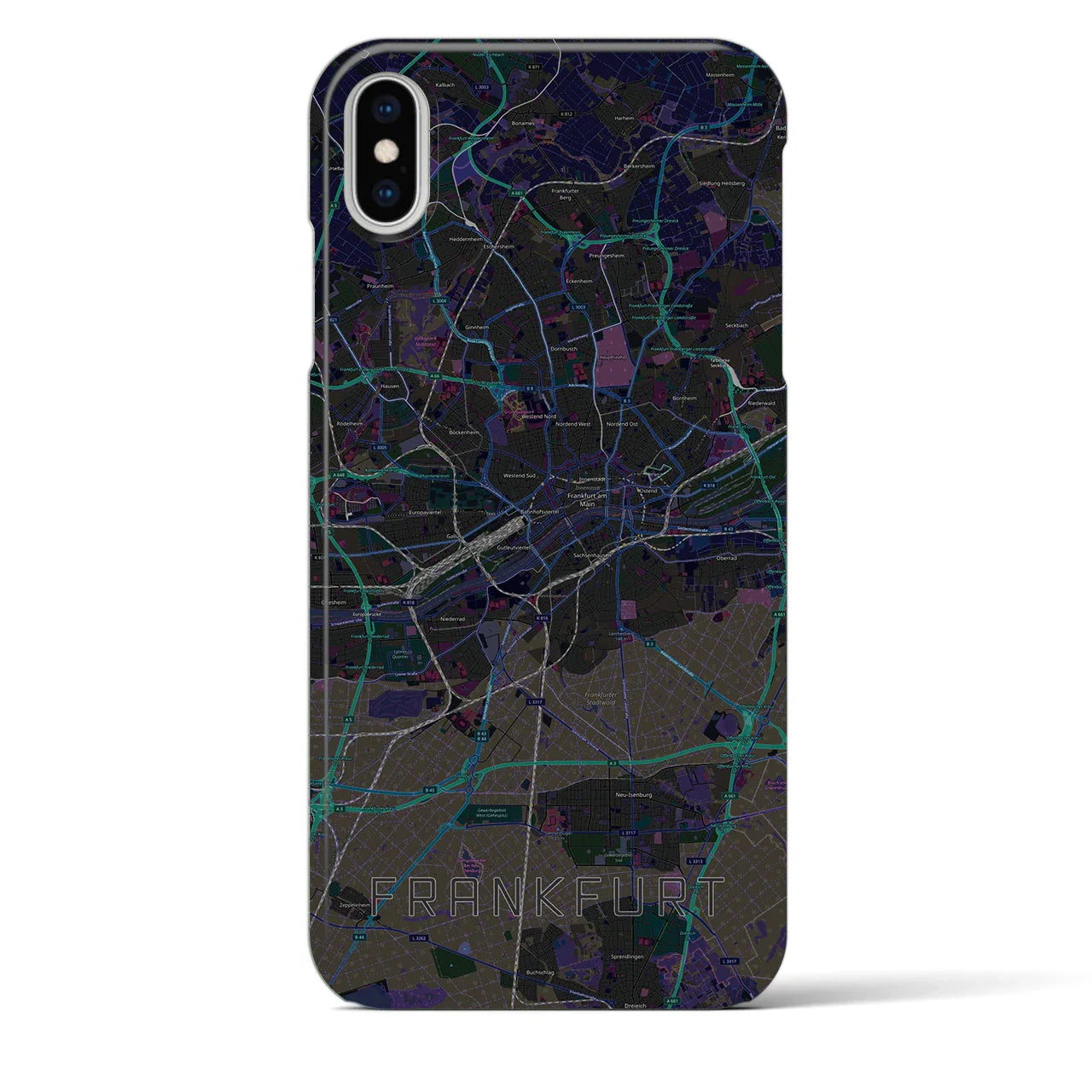 【フランクフルト(ドイツ)】地図柄iPhoneケース(バックカバータイプ)