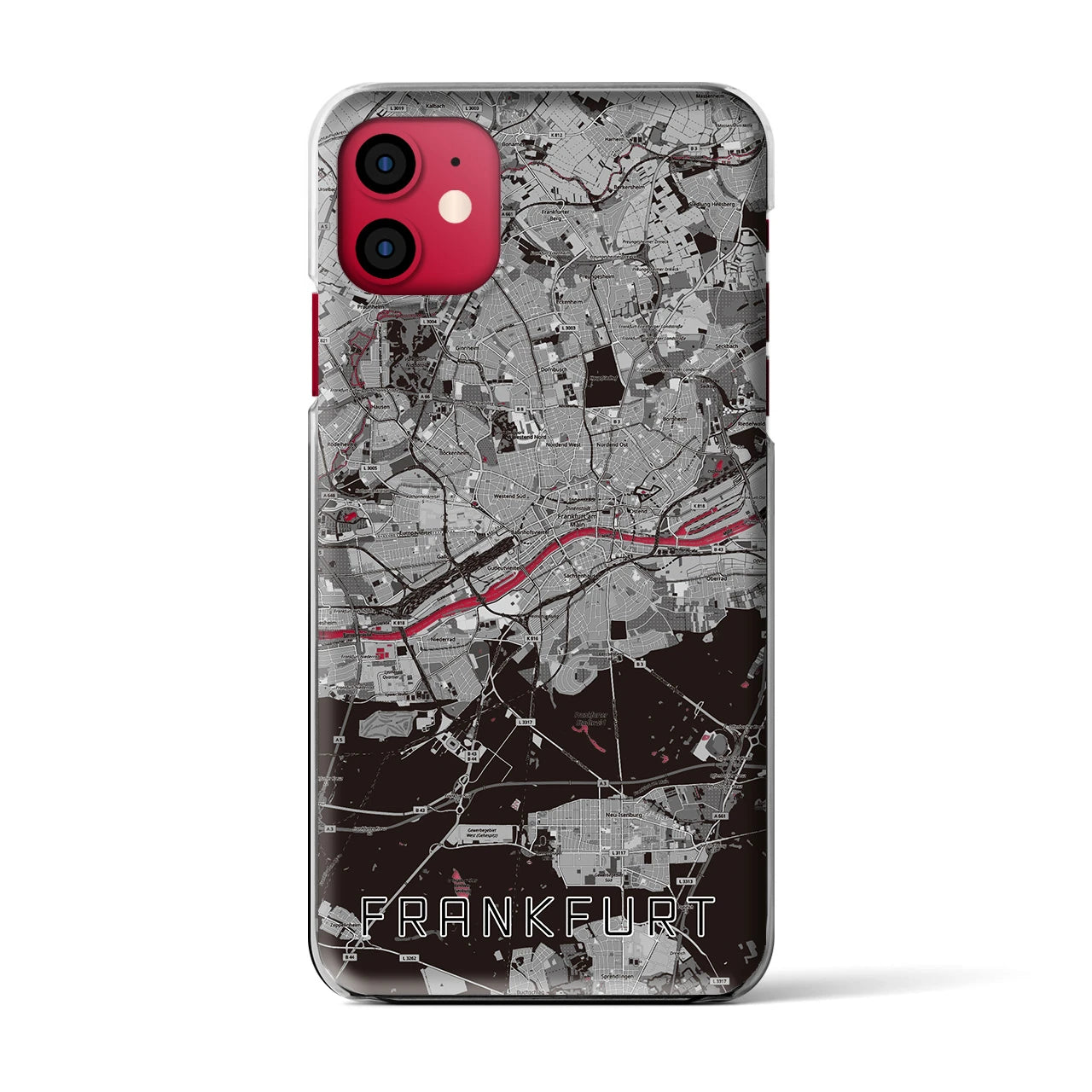 【フランクフルト(ドイツ)】地図柄iPhoneケース(クリアタイプ)
