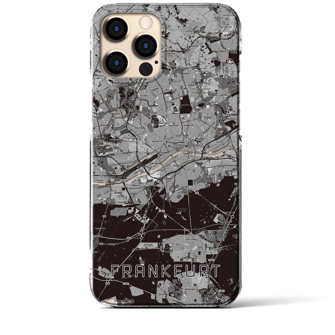 【フランクフルト(ドイツ)】地図柄iPhoneケース(クリアタイプ)