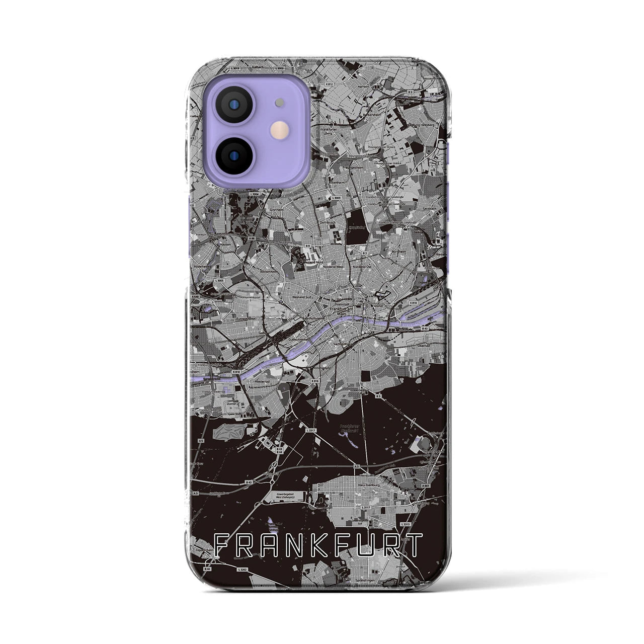 【フランクフルト(ドイツ)】地図柄iPhoneケース(クリアタイプ)