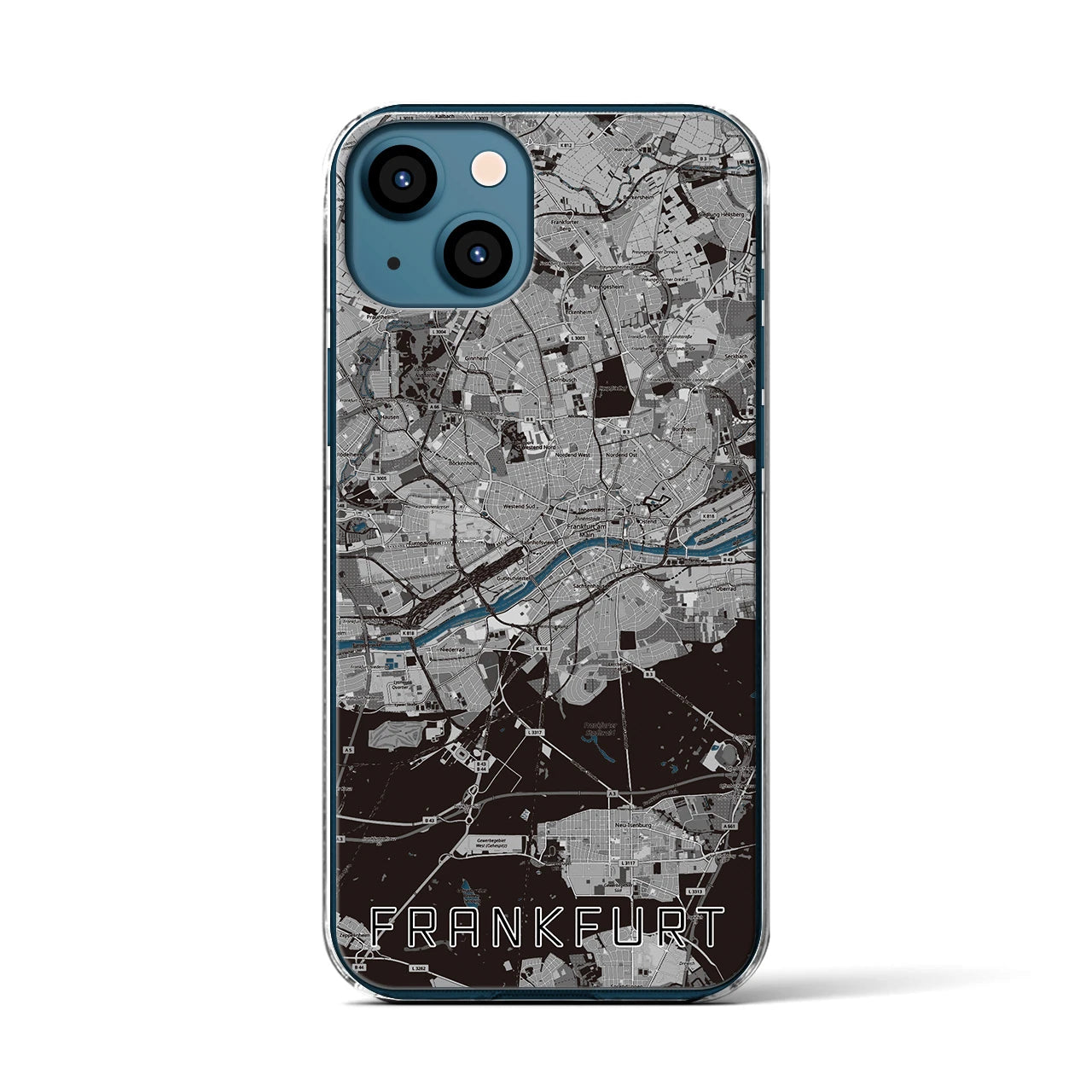 【フランクフルト(ドイツ)】地図柄iPhoneケース(クリアタイプ)