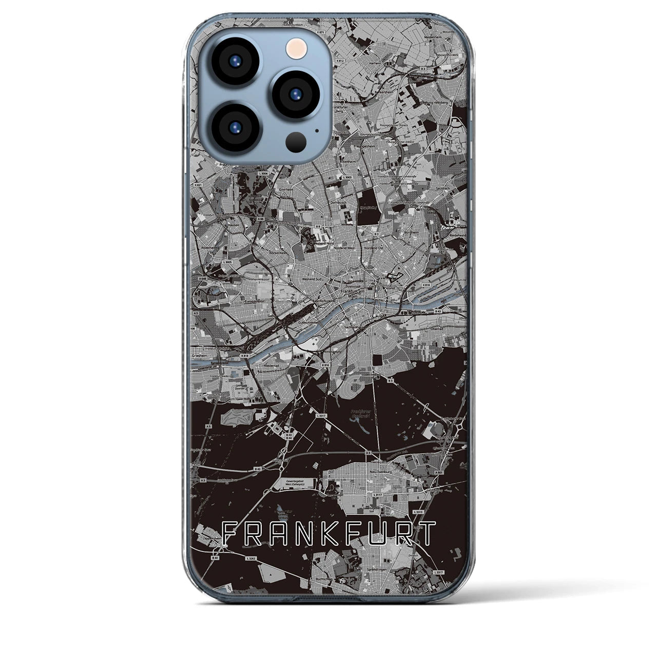 【フランクフルト(ドイツ)】地図柄iPhoneケース(クリアタイプ)
