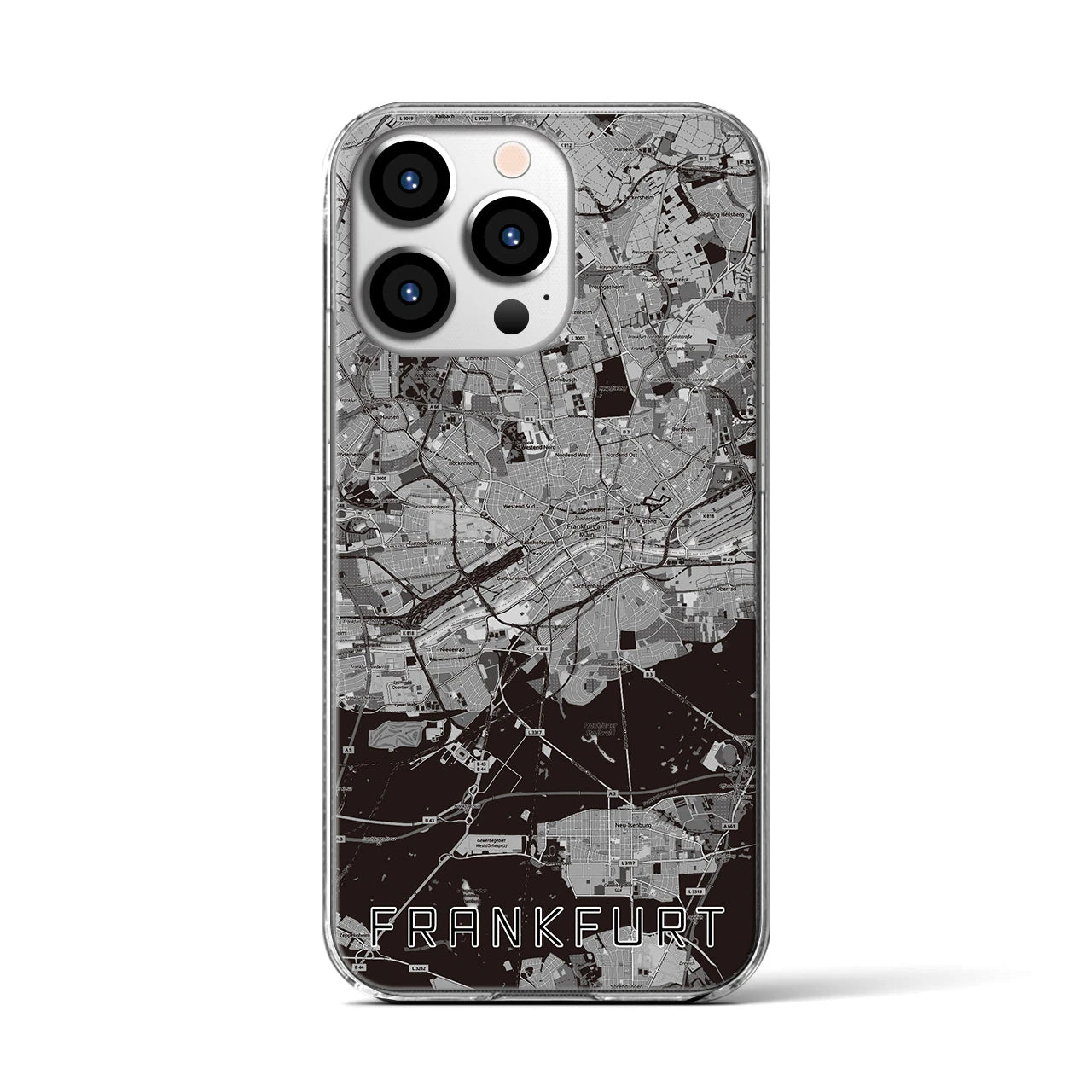 【フランクフルト(ドイツ)】地図柄iPhoneケース(クリアタイプ)