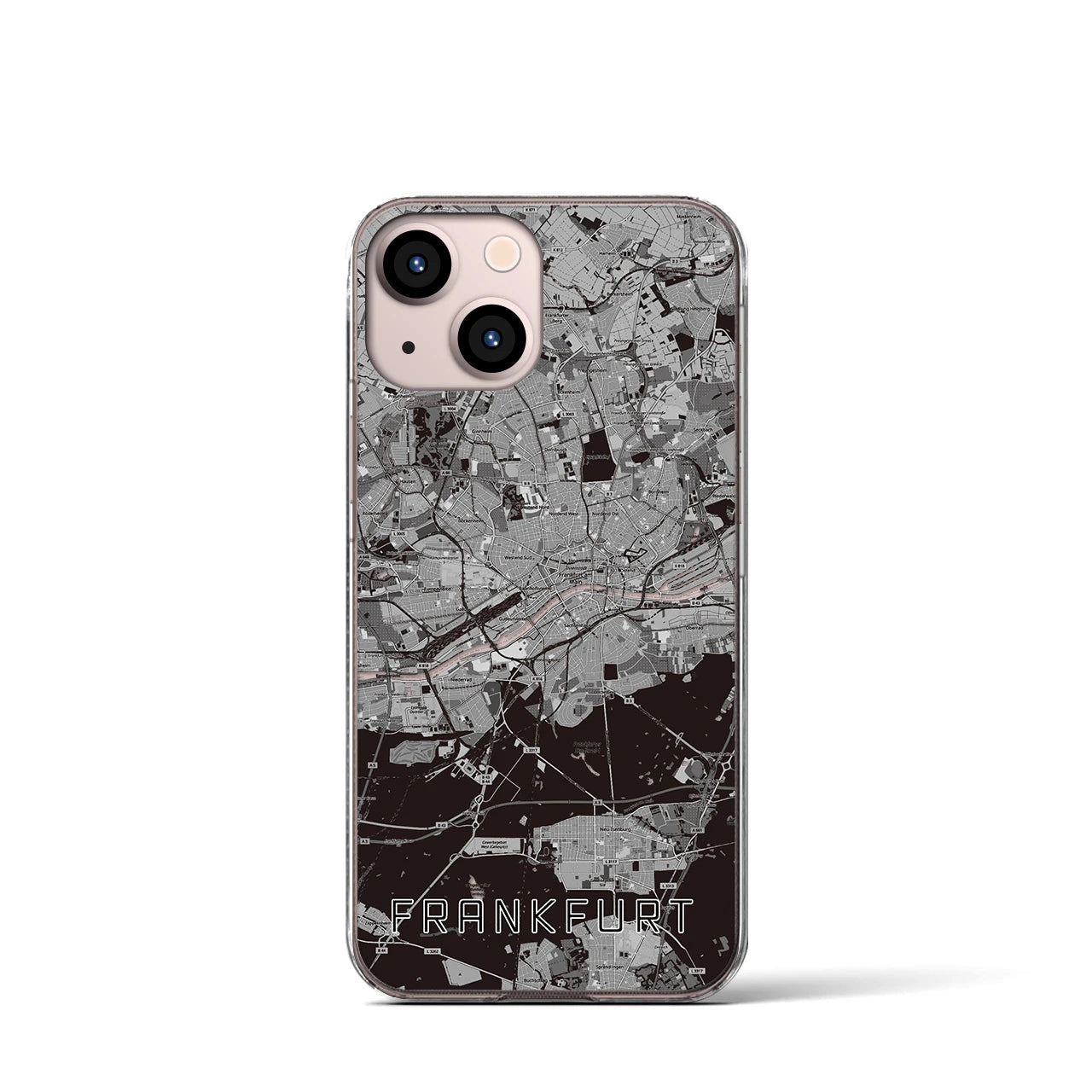 【フランクフルト(ドイツ)】地図柄iPhoneケース(クリアタイプ)
