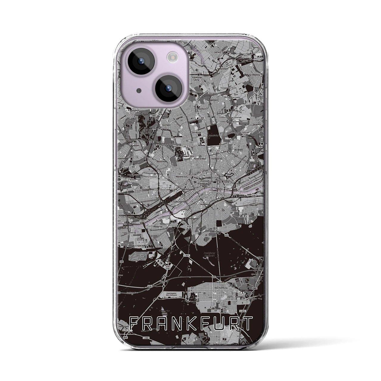 【フランクフルト(ドイツ)】地図柄iPhoneケース(クリアタイプ)