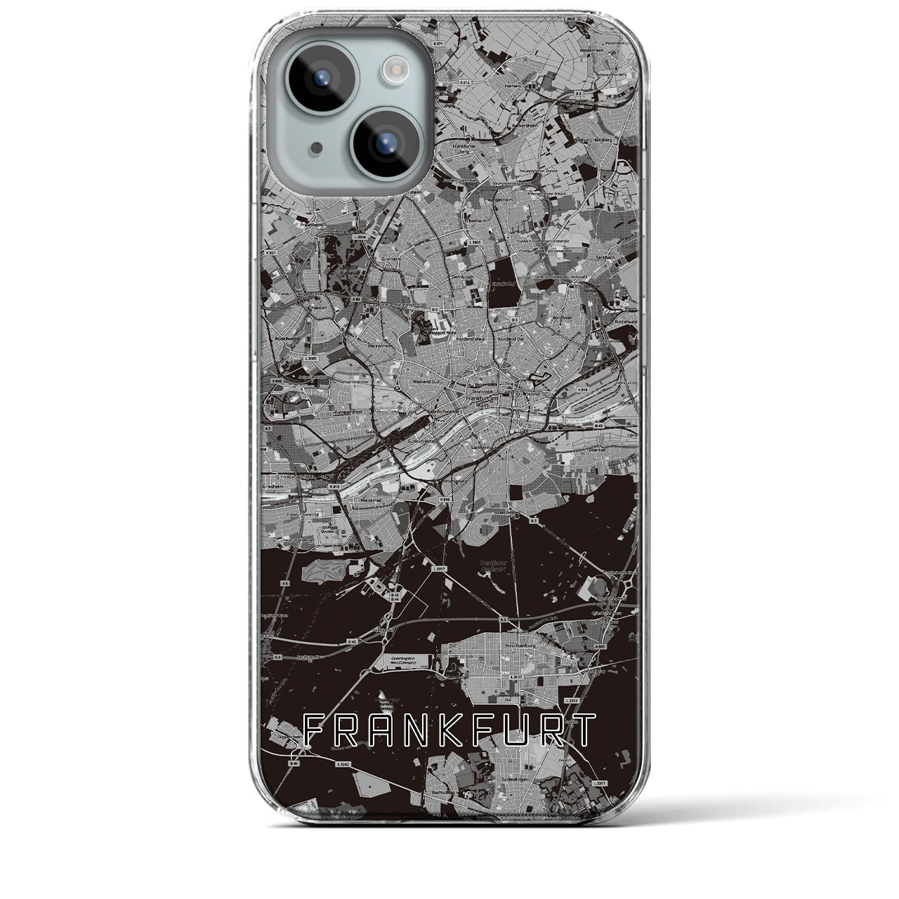 【フランクフルト(ドイツ)】地図柄iPhoneケース(クリアタイプ)