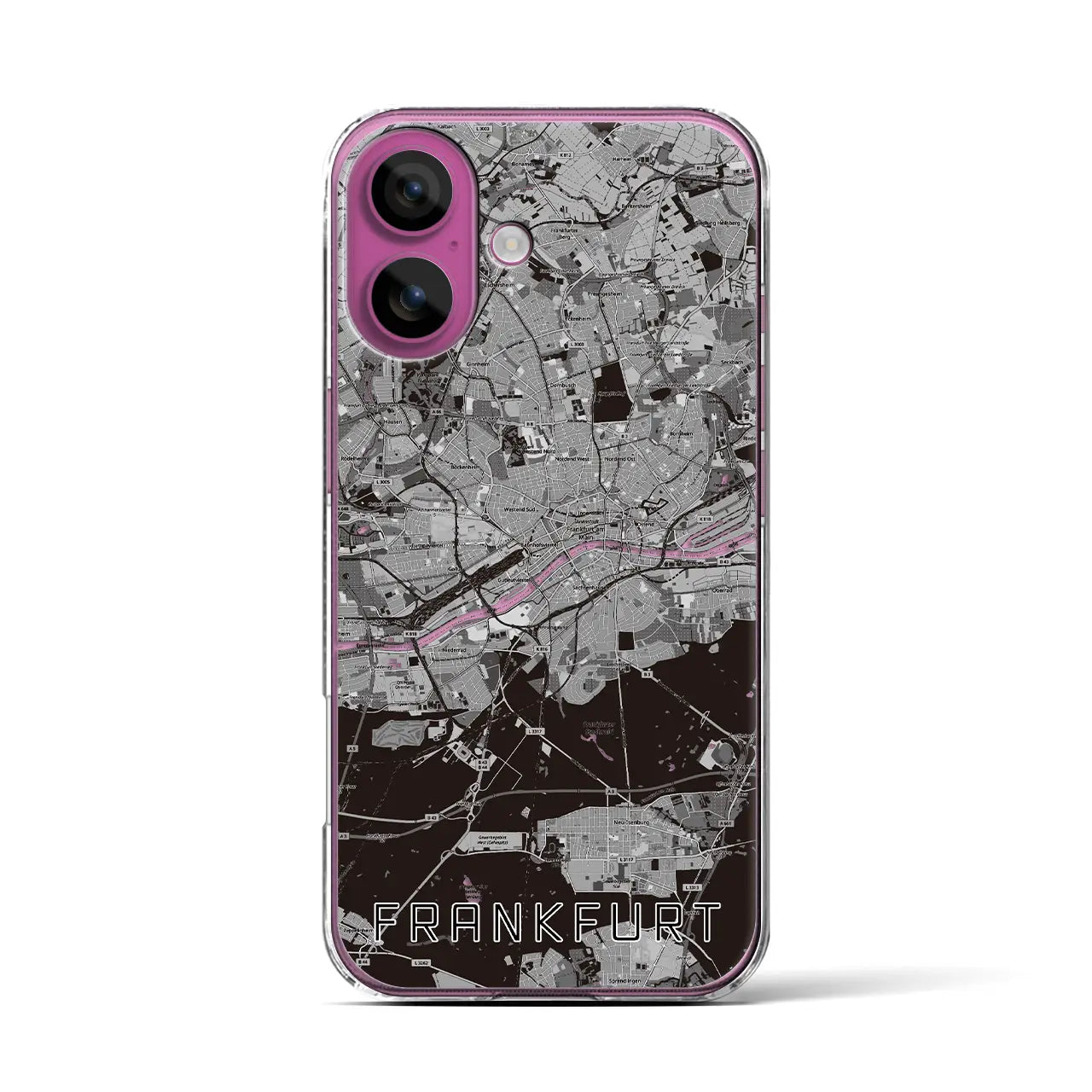 【フランクフルト(ドイツ)】地図柄iPhoneケース(クリアタイプ)