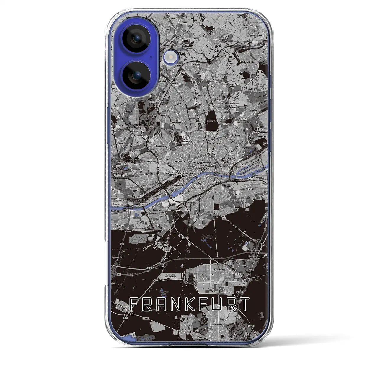 【フランクフルト(ドイツ)】地図柄iPhoneケース(クリアタイプ)