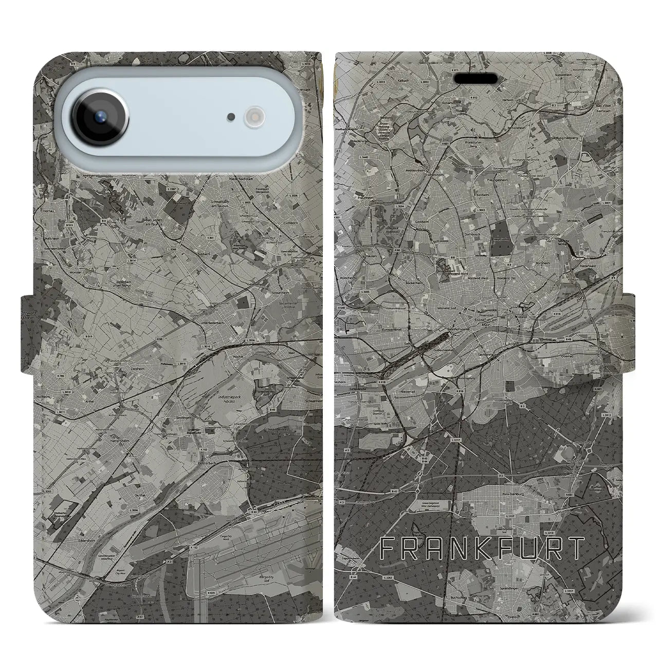 【フランクフルト(ドイツ)】地図柄iPhoneケース(手帳タイプ)