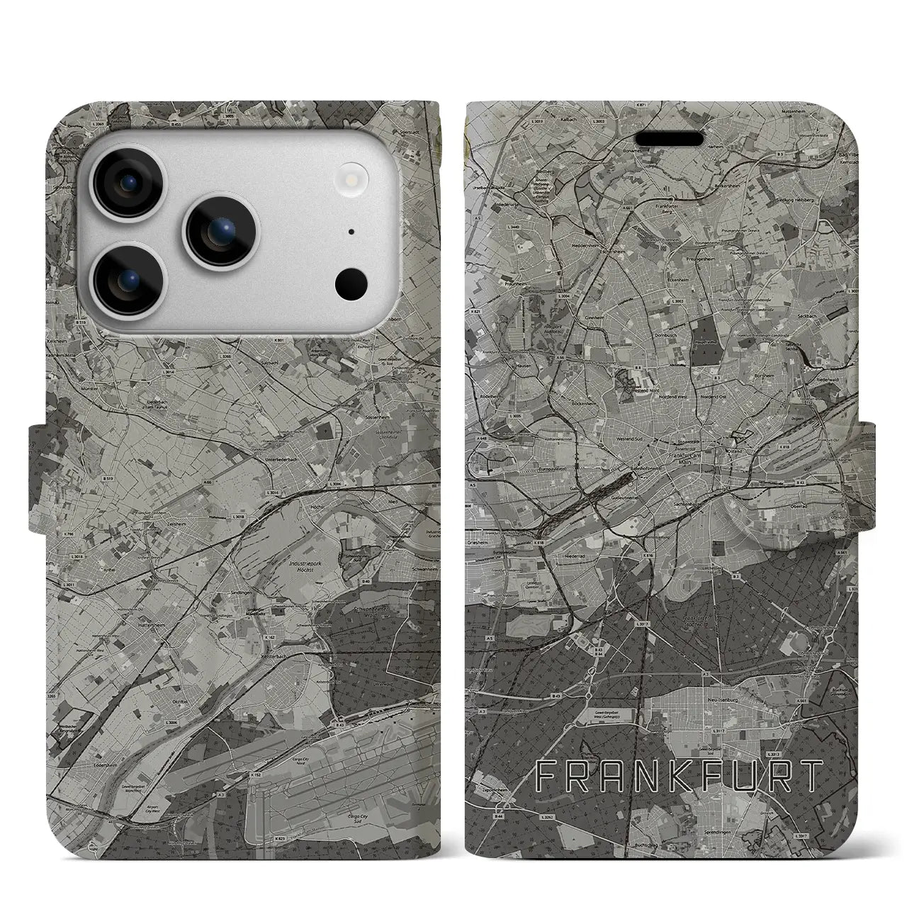 【フランクフルト(ドイツ)】地図柄iPhoneケース(手帳タイプ)
