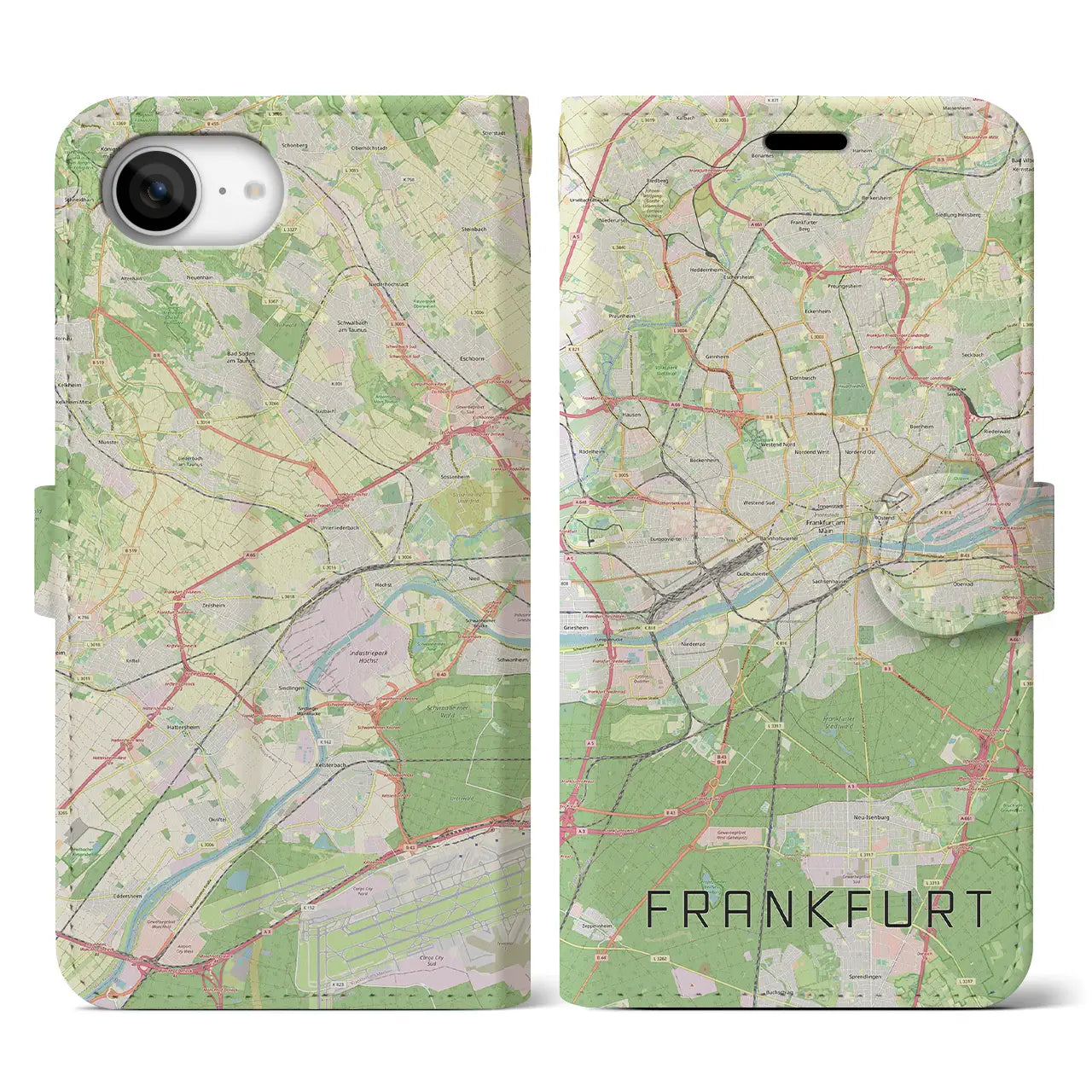 【フランクフルト(ドイツ)】地図柄iPhoneケース(手帳タイプ)