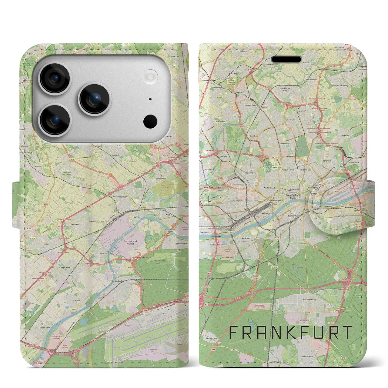 【フランクフルト(ドイツ)】地図柄iPhoneケース(手帳タイプ)