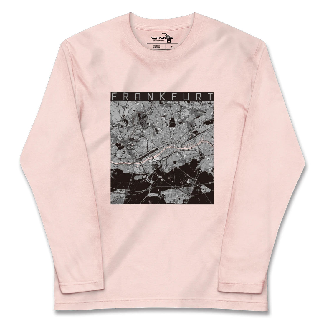 【フランクフルト(ドイツ)】地図柄ロングスリーブTシャツ