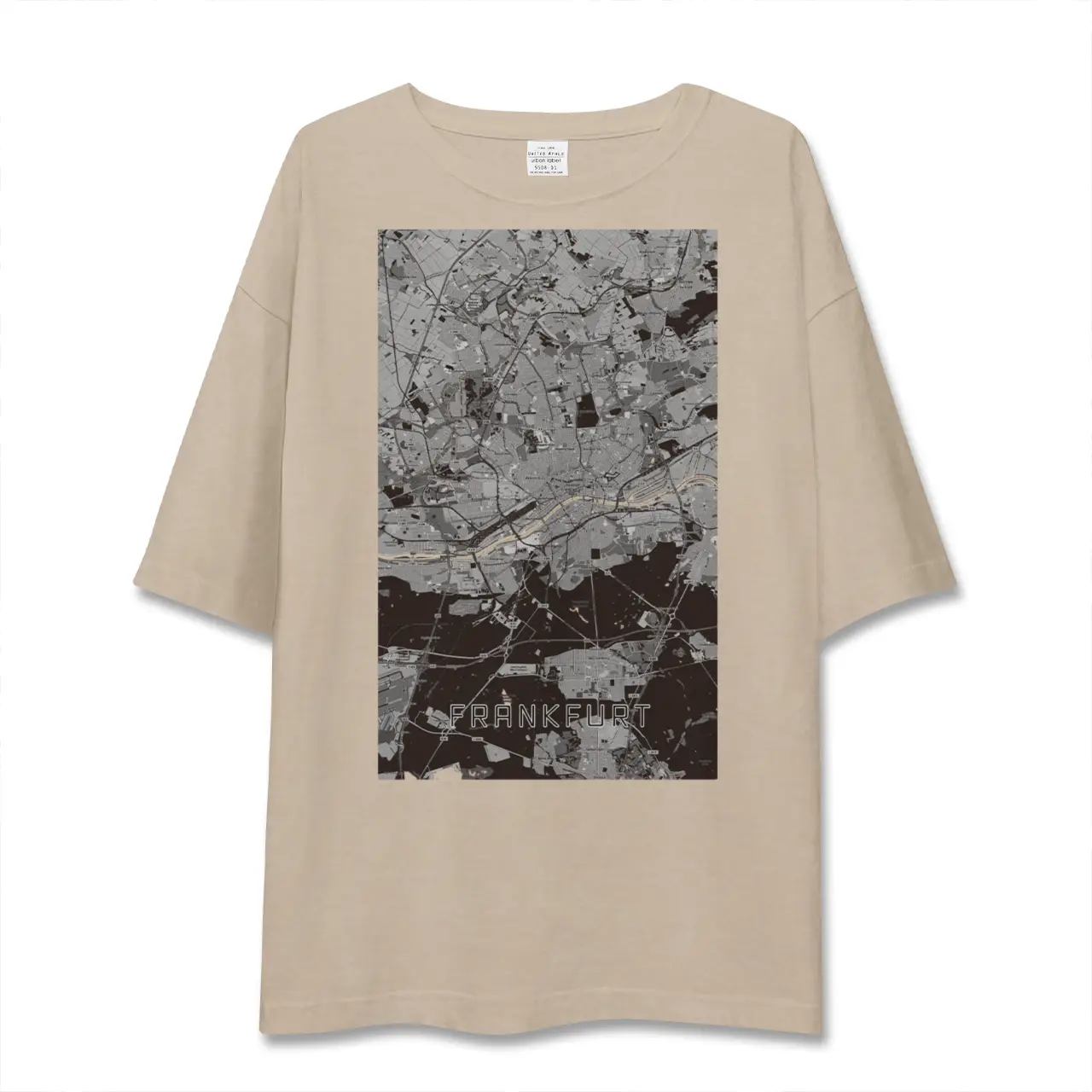 【フランクフルト(ドイツ)】地図柄ビッグシルエットTシャツ