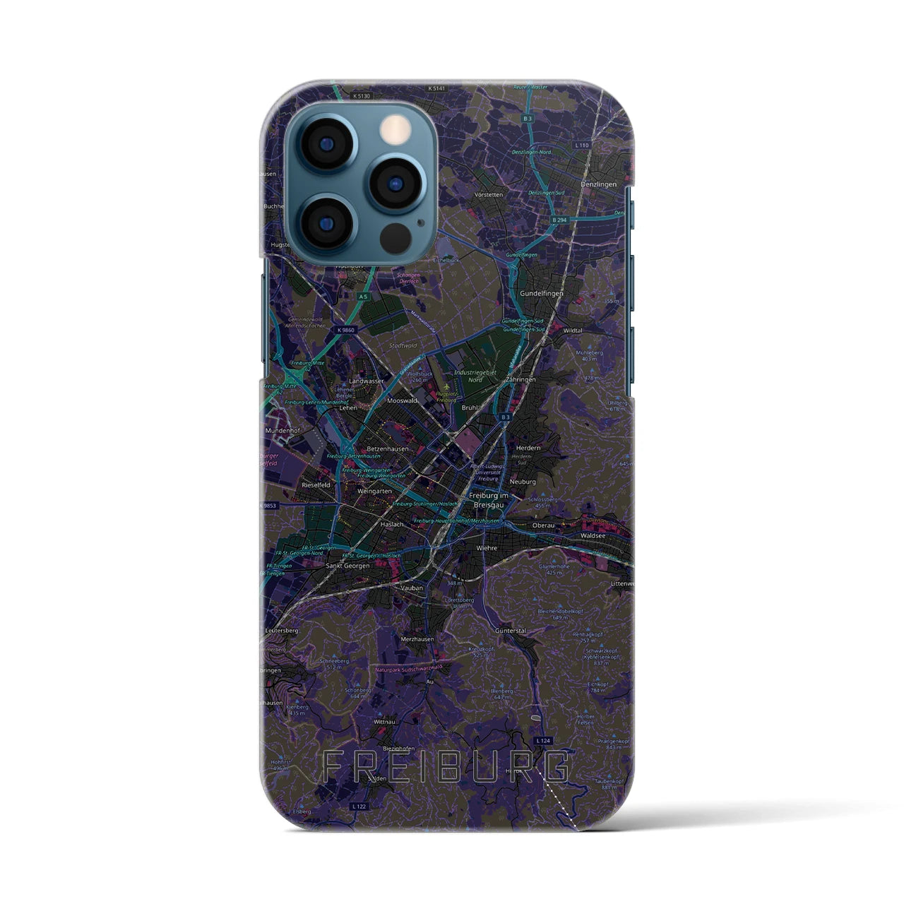 【フライブルク(ドイツ)】地図柄iPhoneケース(バックカバータイプ)