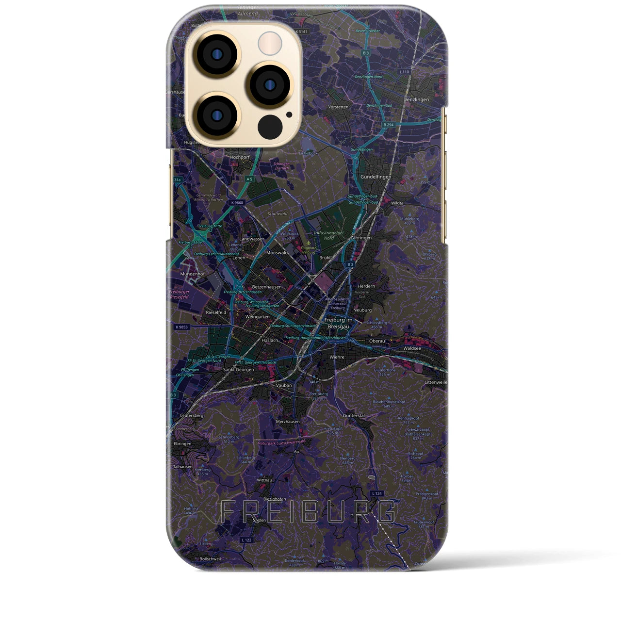 【フライブルク(ドイツ)】地図柄iPhoneケース(バックカバータイプ)