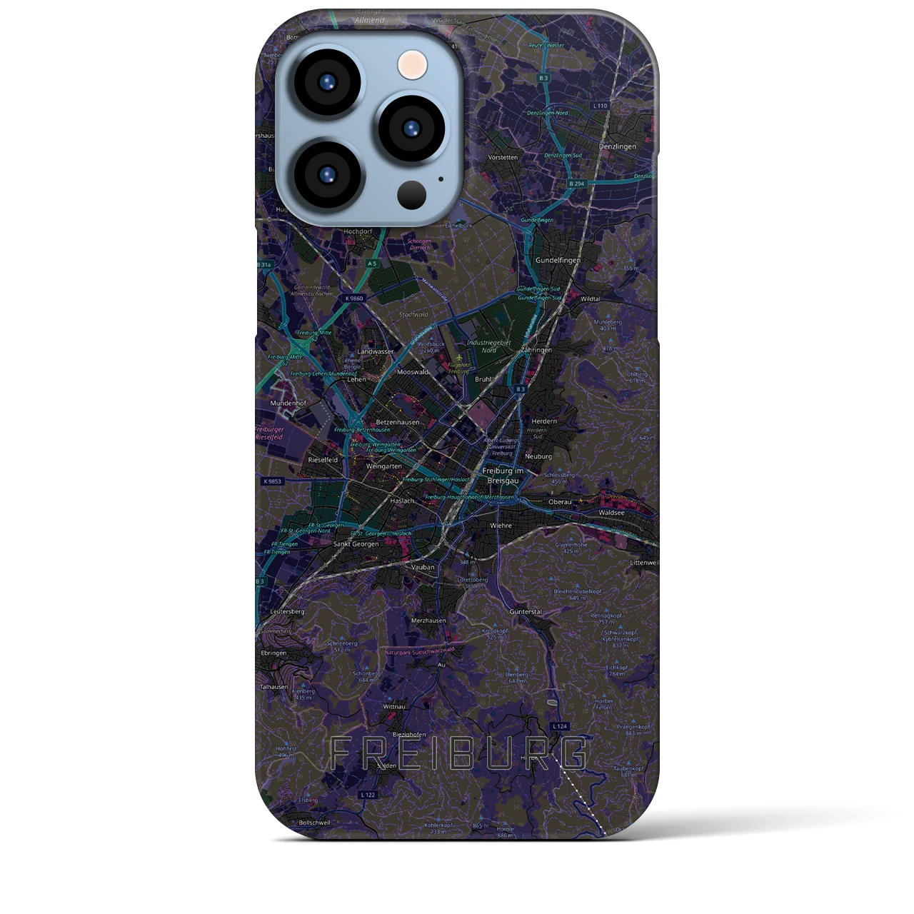 【フライブルク(ドイツ)】地図柄iPhoneケース(バックカバータイプ)