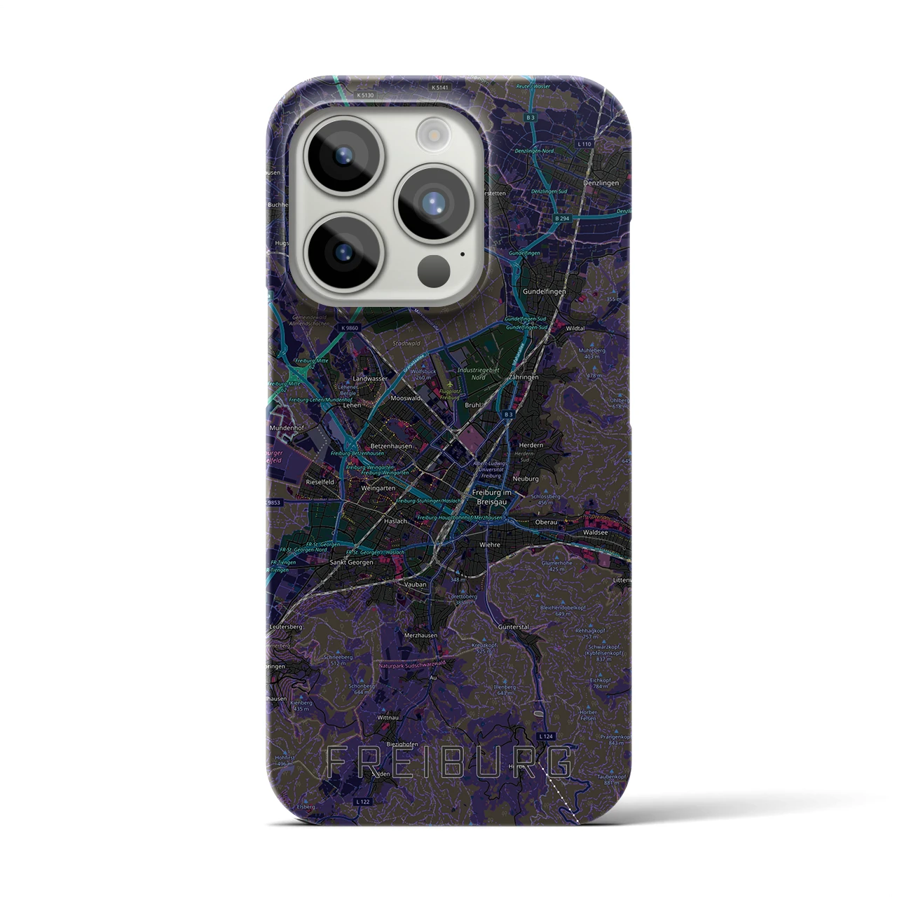 【フライブルク(ドイツ)】地図柄iPhoneケース(バックカバータイプ)