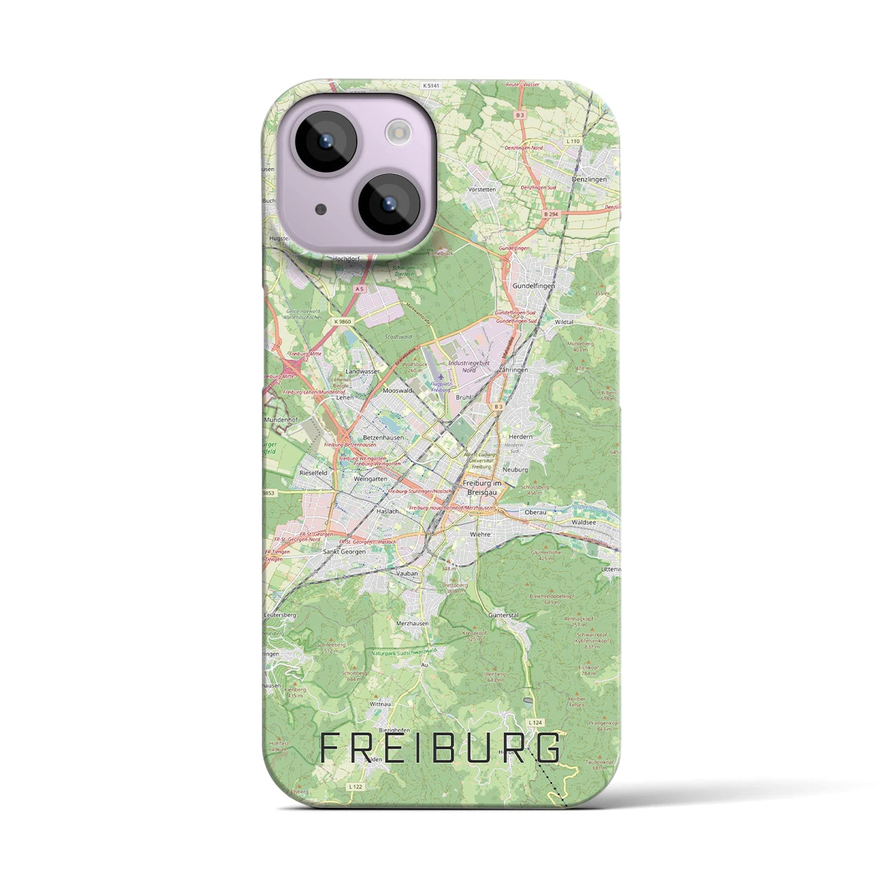 【フライブルク(ドイツ)】地図柄iPhoneケース(バックカバータイプ)
