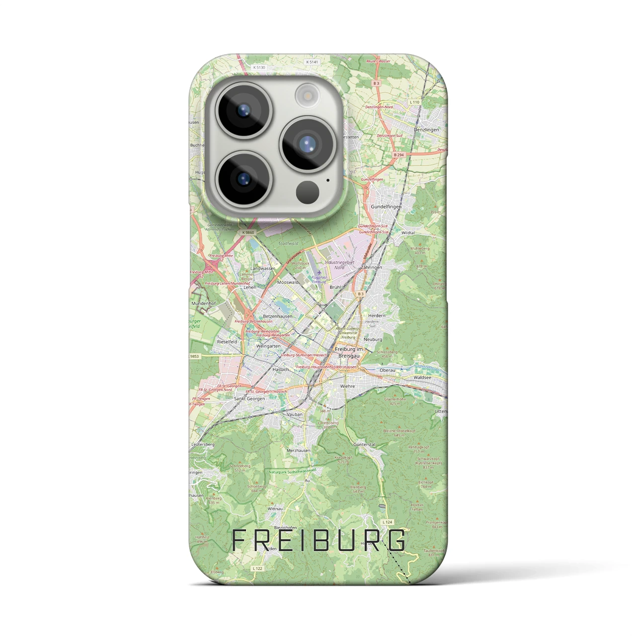 【フライブルク(ドイツ)】地図柄iPhoneケース(バックカバータイプ)