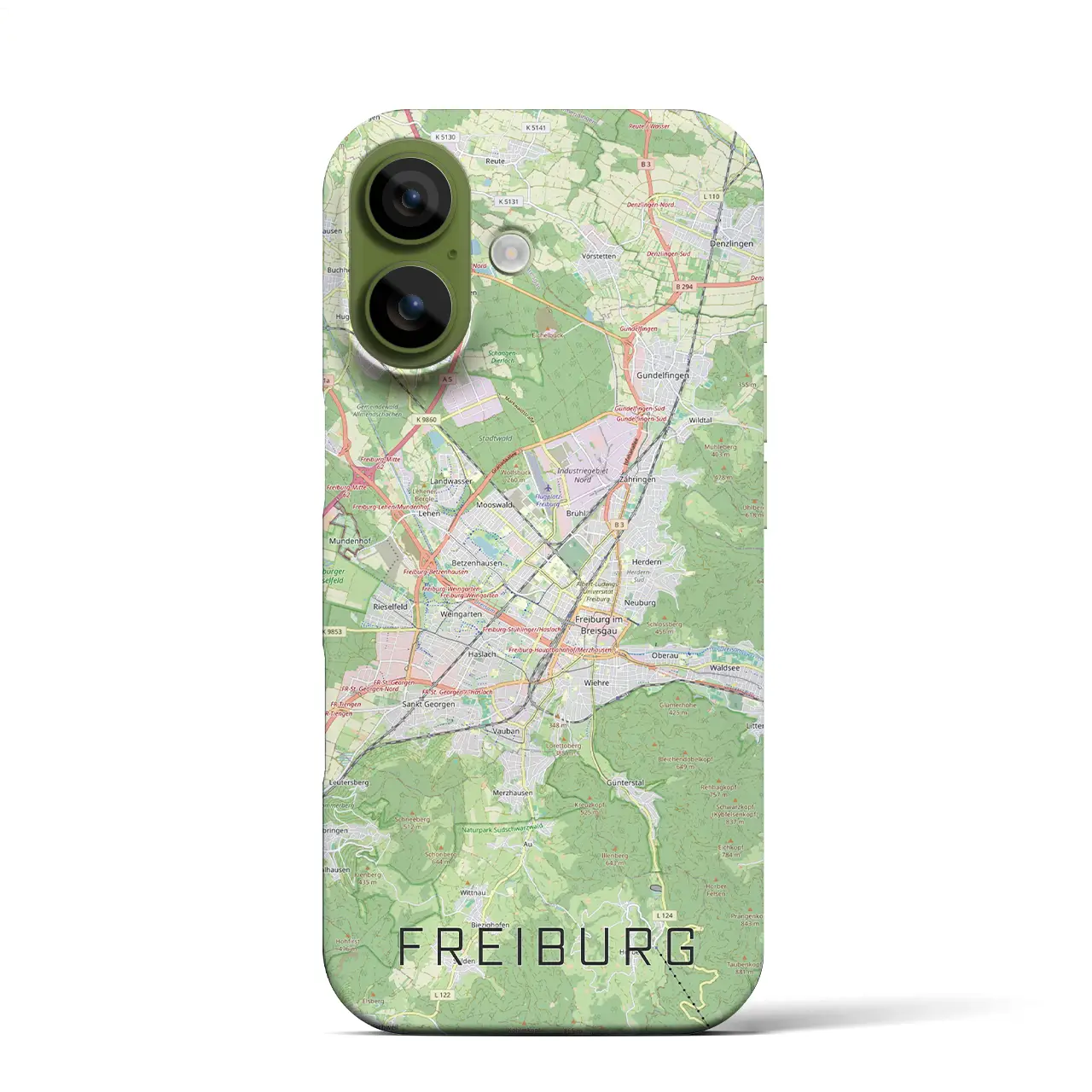 【フライブルク(ドイツ)】地図柄iPhoneケース(バックカバータイプ)
