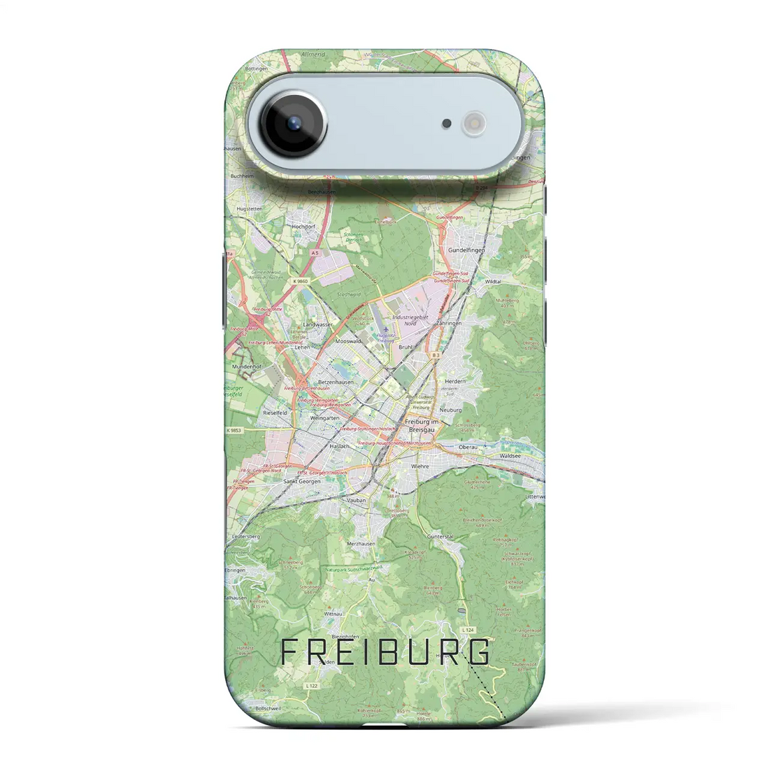 【フライブルク(ドイツ)】地図柄iPhoneケース(バックカバータイプ)ナチュラル・iPhone 17 Pro Max 用