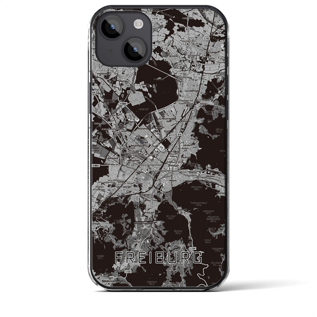 【フライブルク(ドイツ)】地図柄iPhoneケース(クリアタイプ)