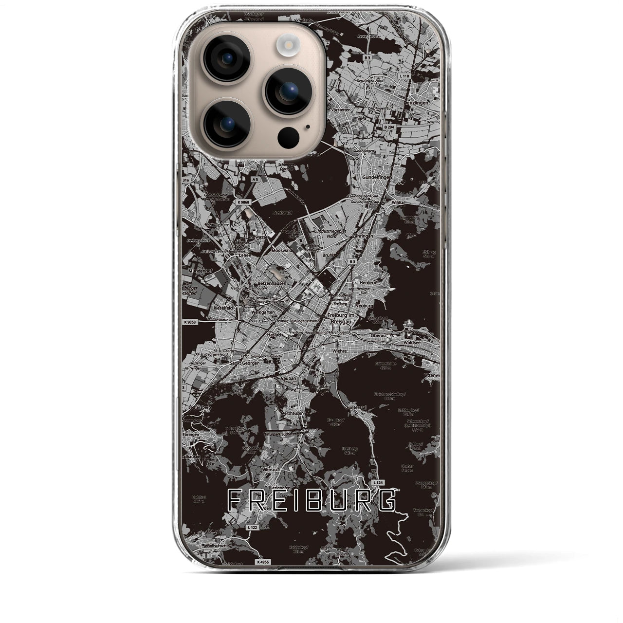 【フライブルク(ドイツ)】地図柄iPhoneケース(クリアタイプ)