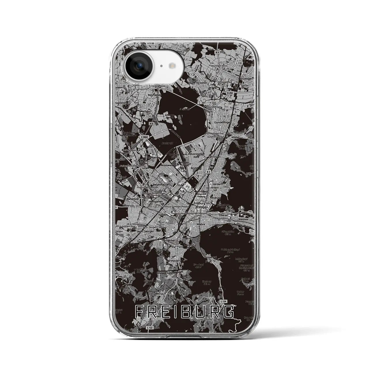 【フライブルク(ドイツ)】地図柄iPhoneケース(クリアタイプ)