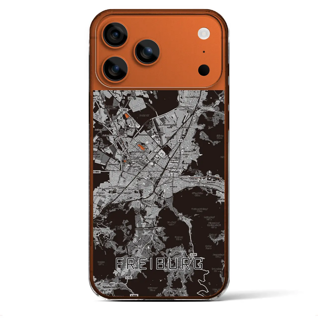 【フライブルク(ドイツ)】地図柄iPhoneケース(クリアタイプ)