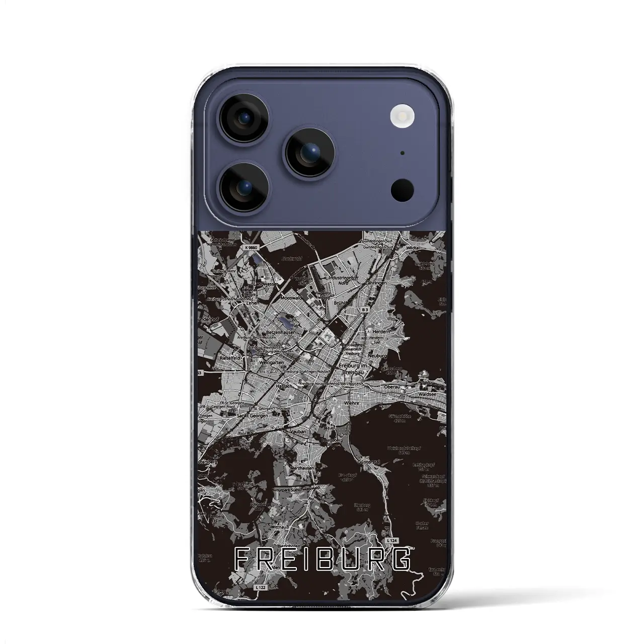 【フライブルク(ドイツ)】地図柄iPhoneケース(クリアタイプ)