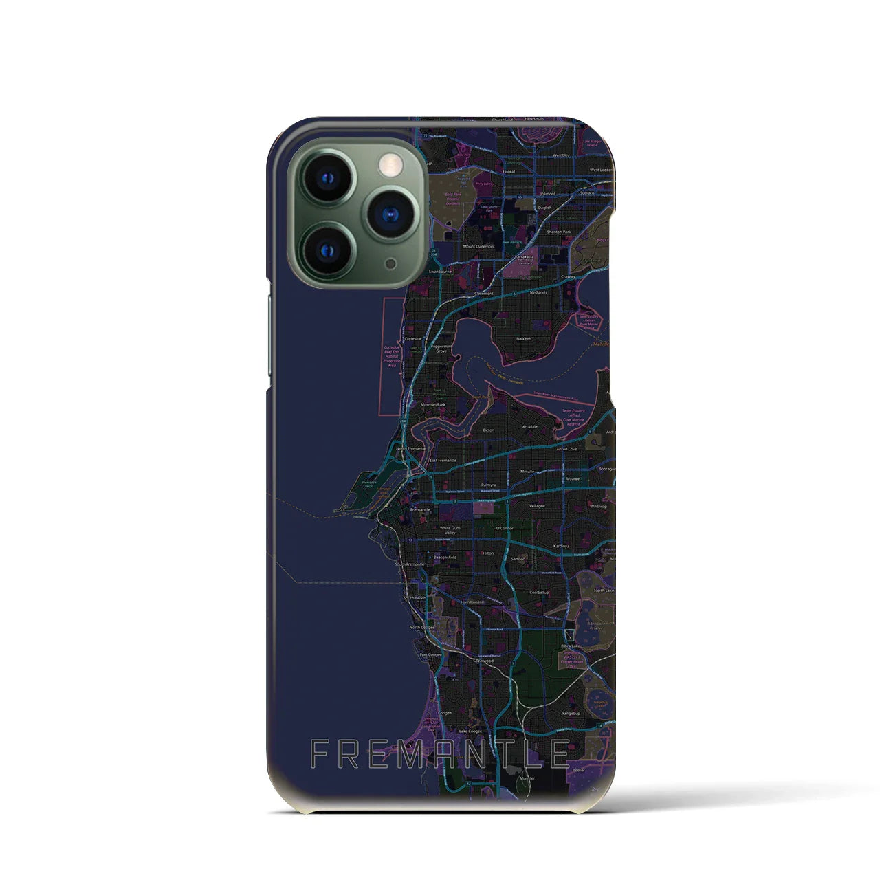 【フリーマントル(オーストラリア)】地図柄iPhoneケース(バックカバータイプ)