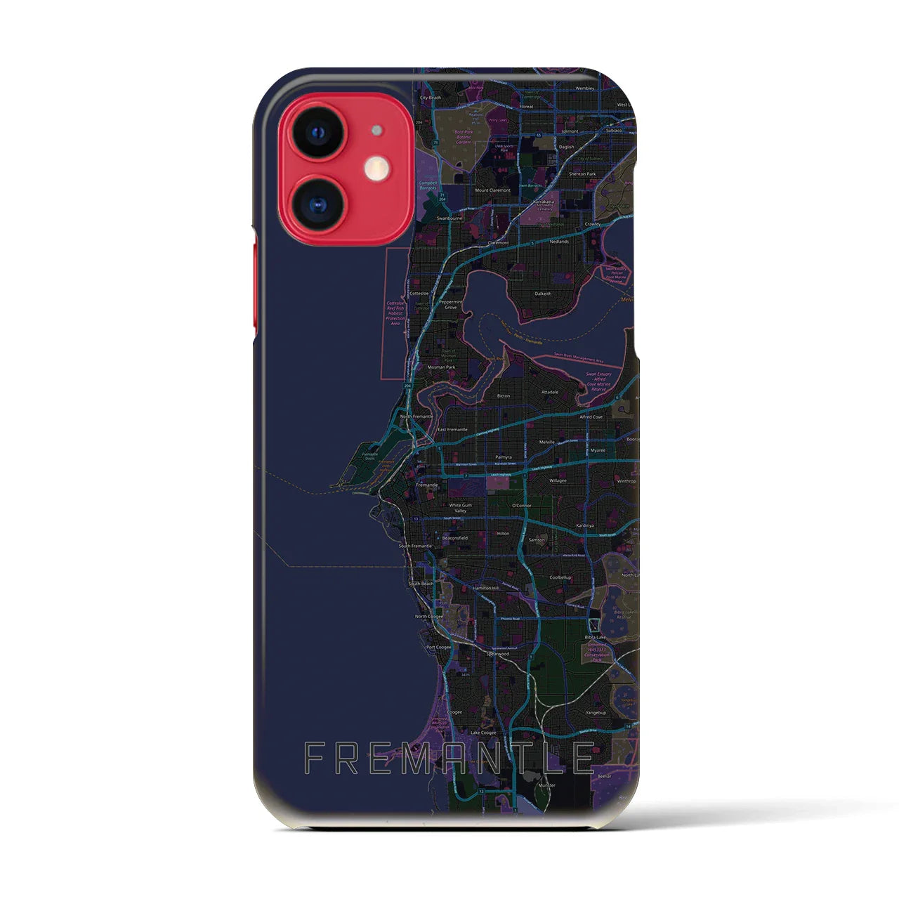 【フリーマントル(オーストラリア)】地図柄iPhoneケース(バックカバータイプ)