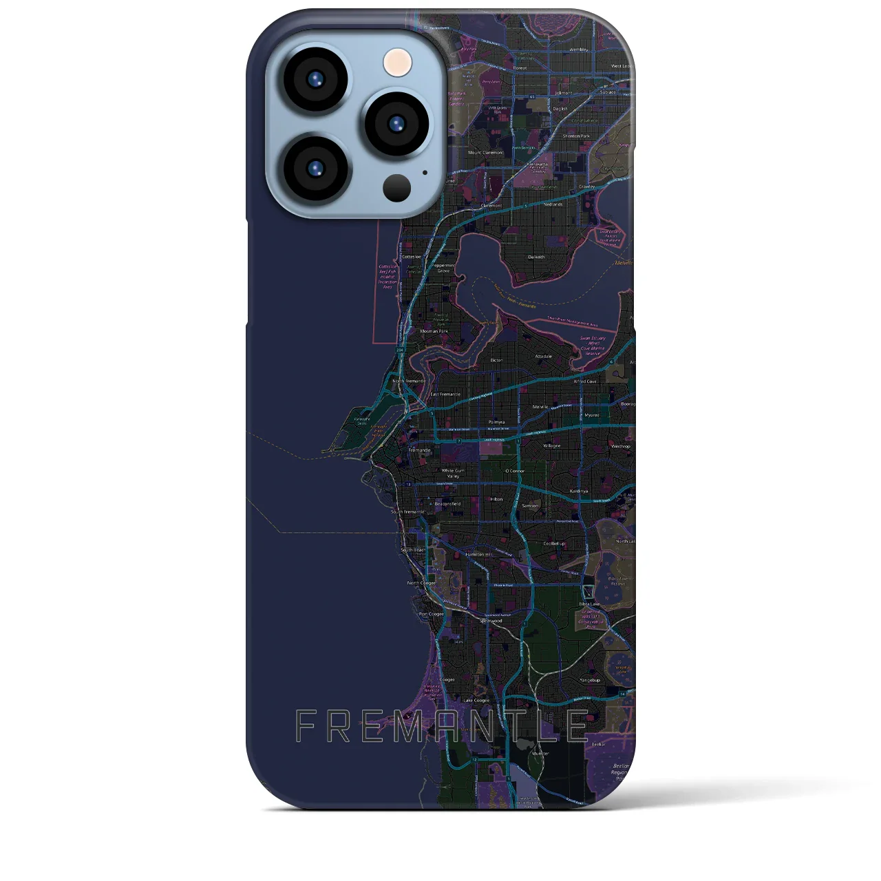 【フリーマントル(オーストラリア)】地図柄iPhoneケース(バックカバータイプ)