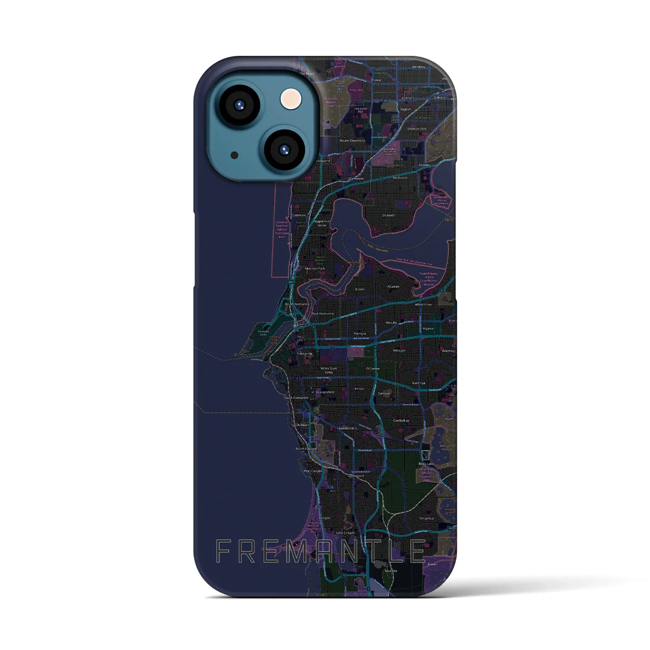 【フリーマントル(オーストラリア)】地図柄iPhoneケース(バックカバータイプ)