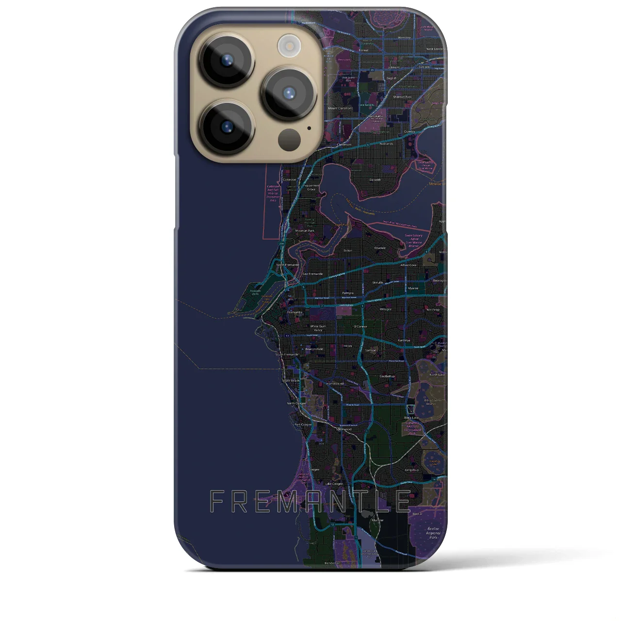 【フリーマントル(オーストラリア)】地図柄iPhoneケース(バックカバータイプ)