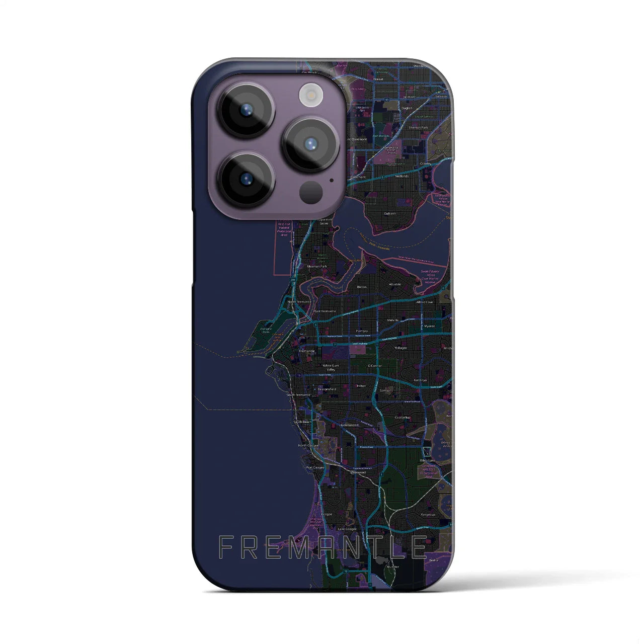 【フリーマントル(オーストラリア)】地図柄iPhoneケース(バックカバータイプ)