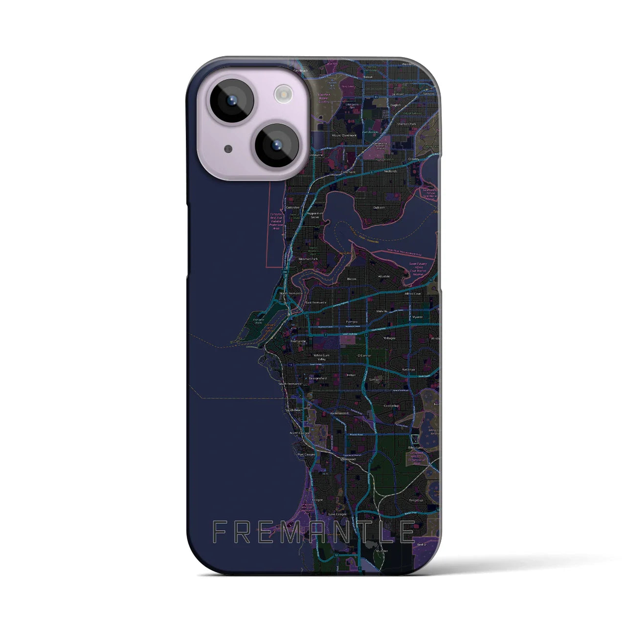 【フリーマントル(オーストラリア)】地図柄iPhoneケース(バックカバータイプ)