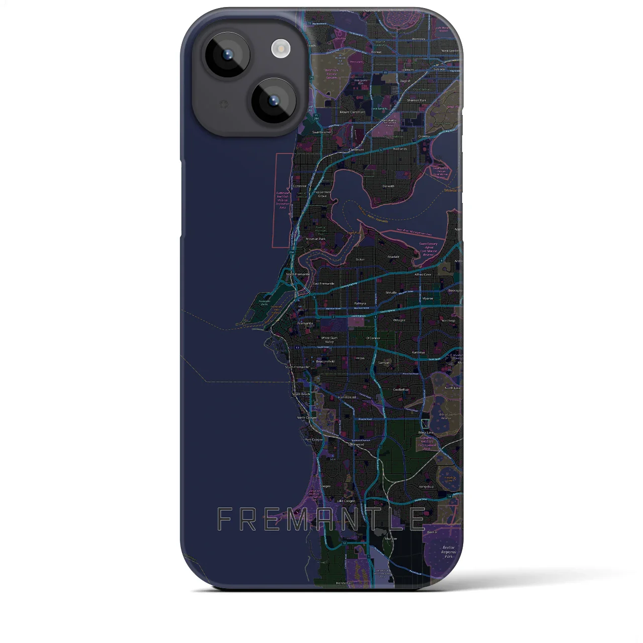 【フリーマントル(オーストラリア)】地図柄iPhoneケース(バックカバータイプ)