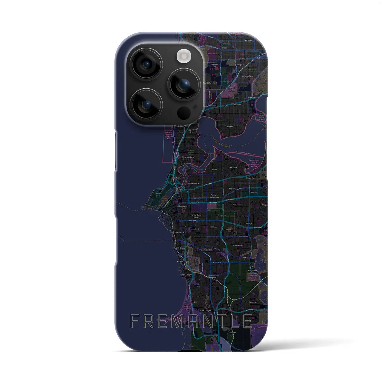 【フリーマントル(オーストラリア)】地図柄iPhoneケース(バックカバータイプ)