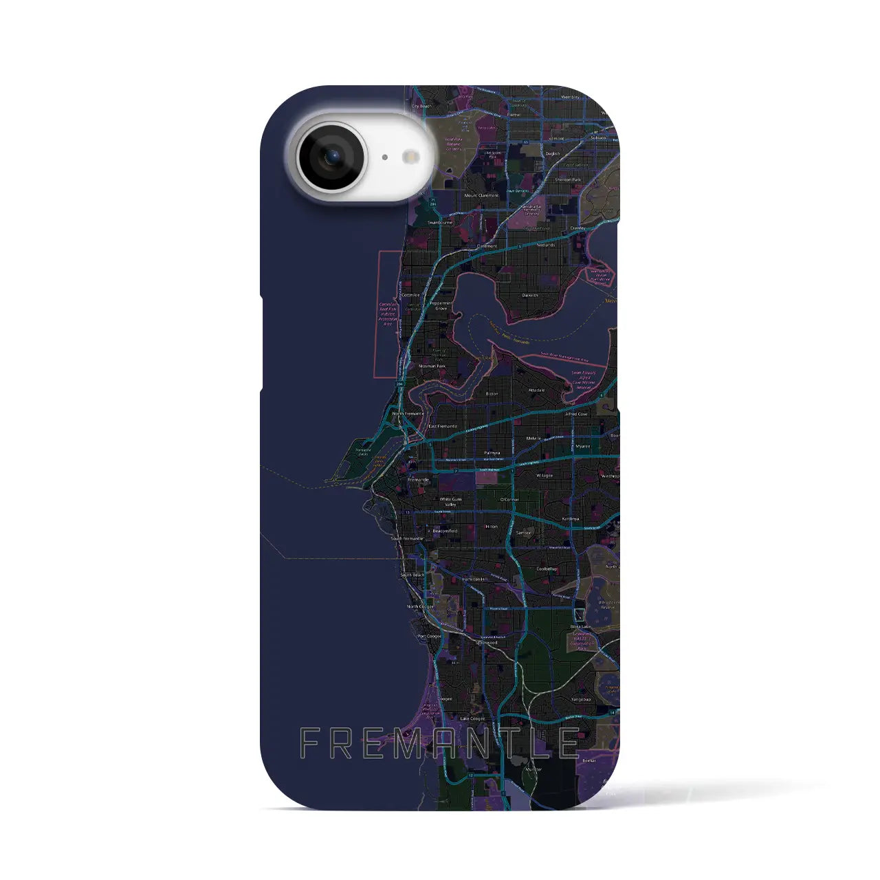 【フリーマントル(オーストラリア)】地図柄iPhoneケース(バックカバータイプ)