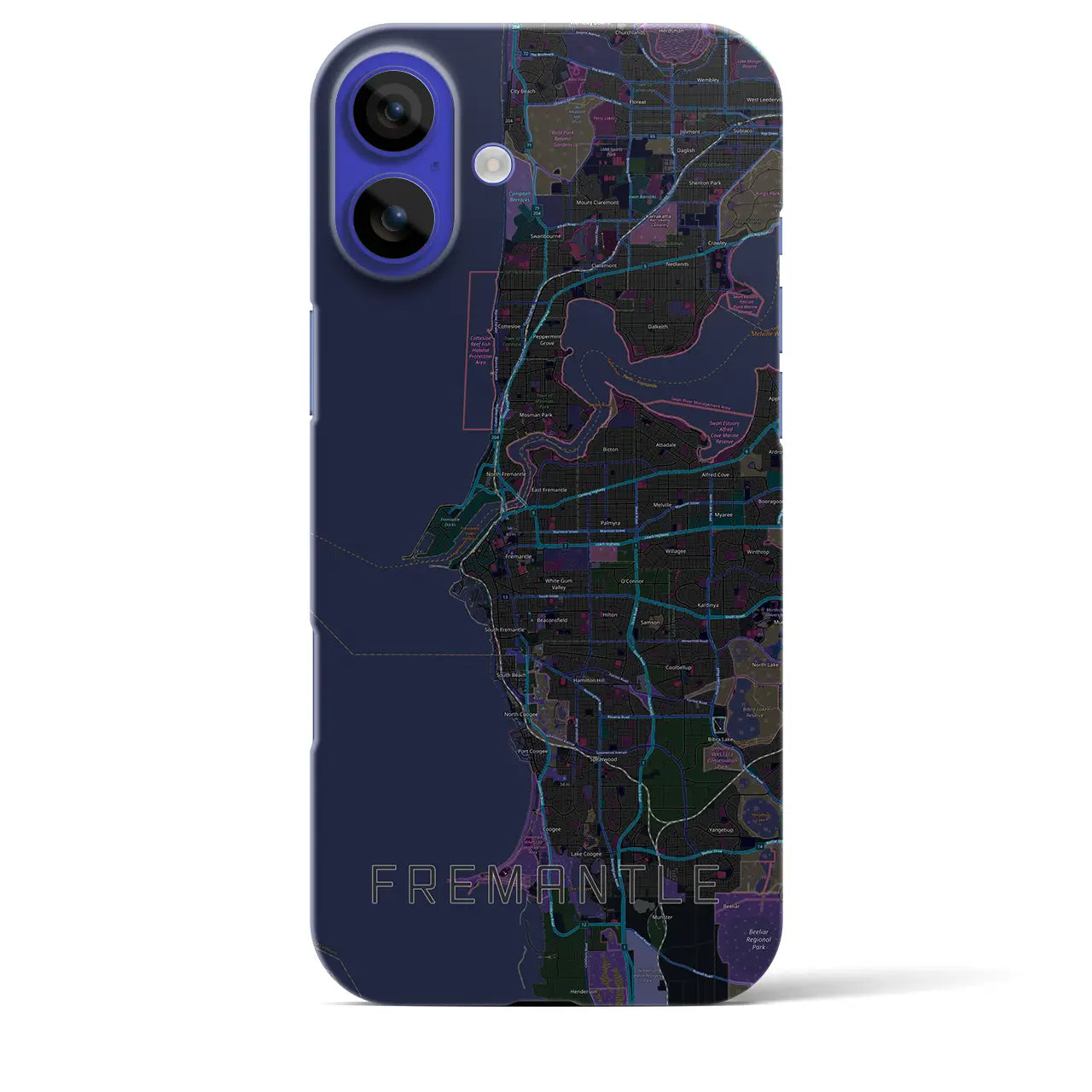 【フリーマントル(オーストラリア)】地図柄iPhoneケース(バックカバータイプ)