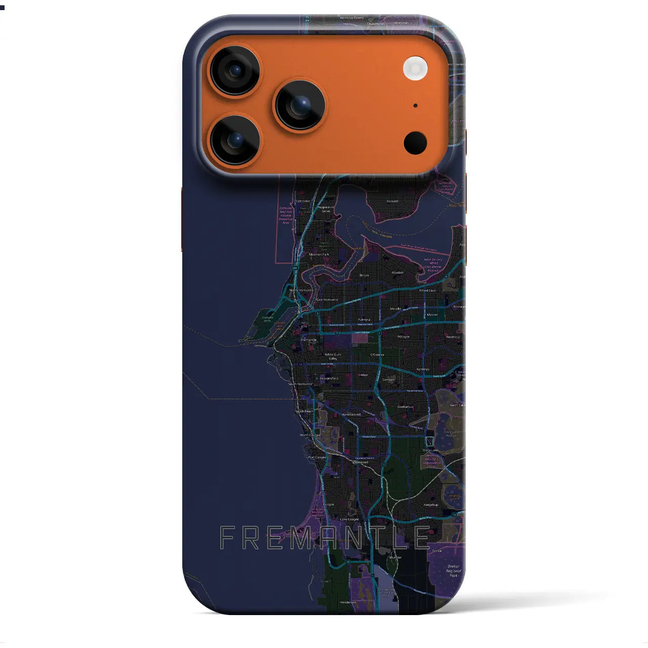 【フリーマントル(オーストラリア)】地図柄iPhoneケース(バックカバータイプ)