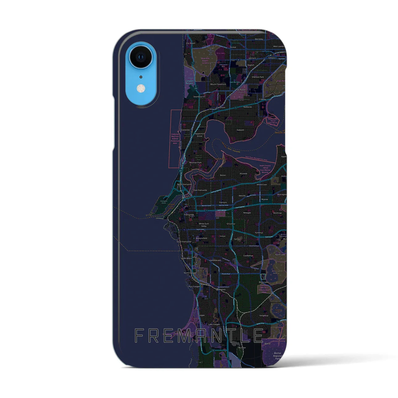【フリーマントル(オーストラリア)】地図柄iPhoneケース(バックカバータイプ)