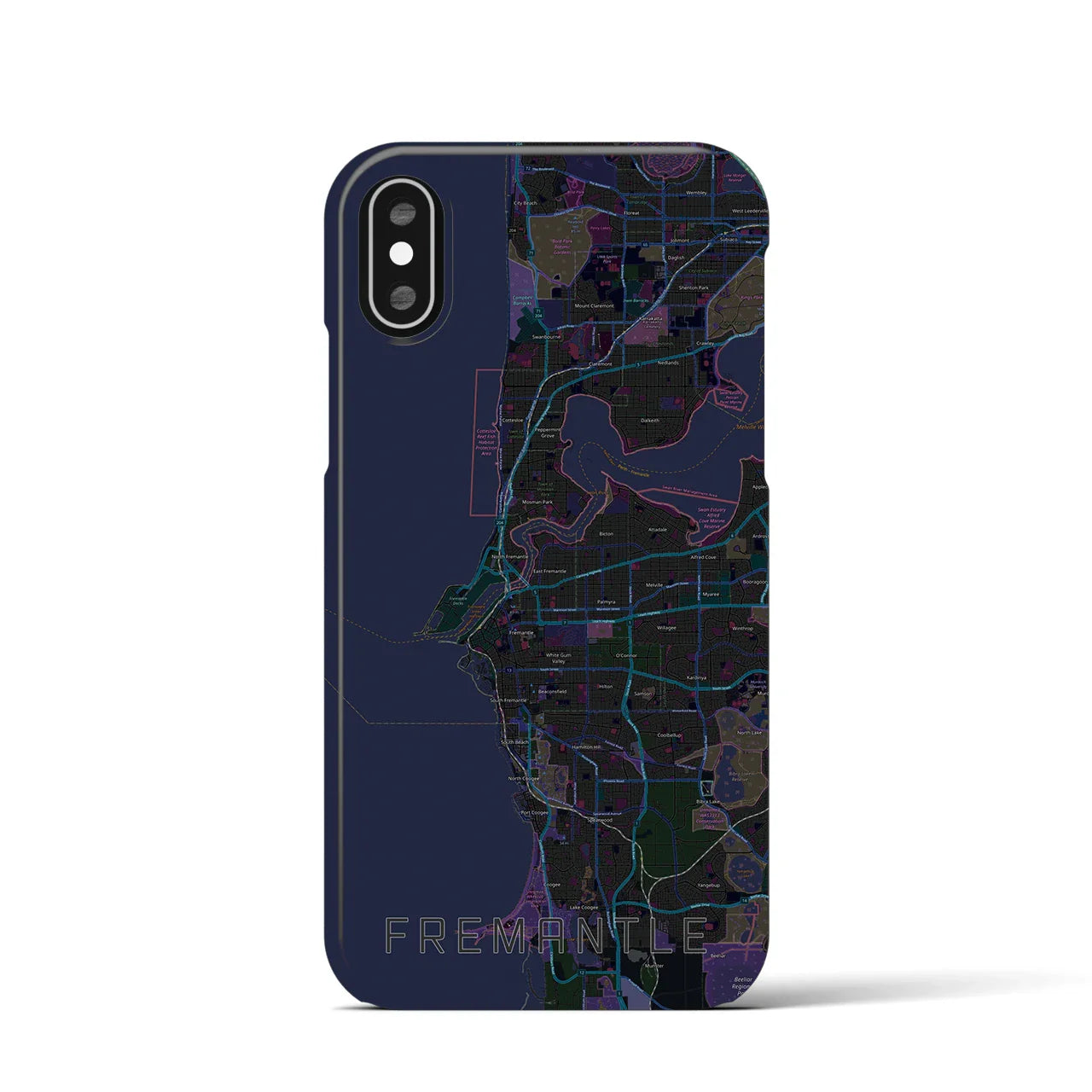 【フリーマントル(オーストラリア)】地図柄iPhoneケース(バックカバータイプ)
