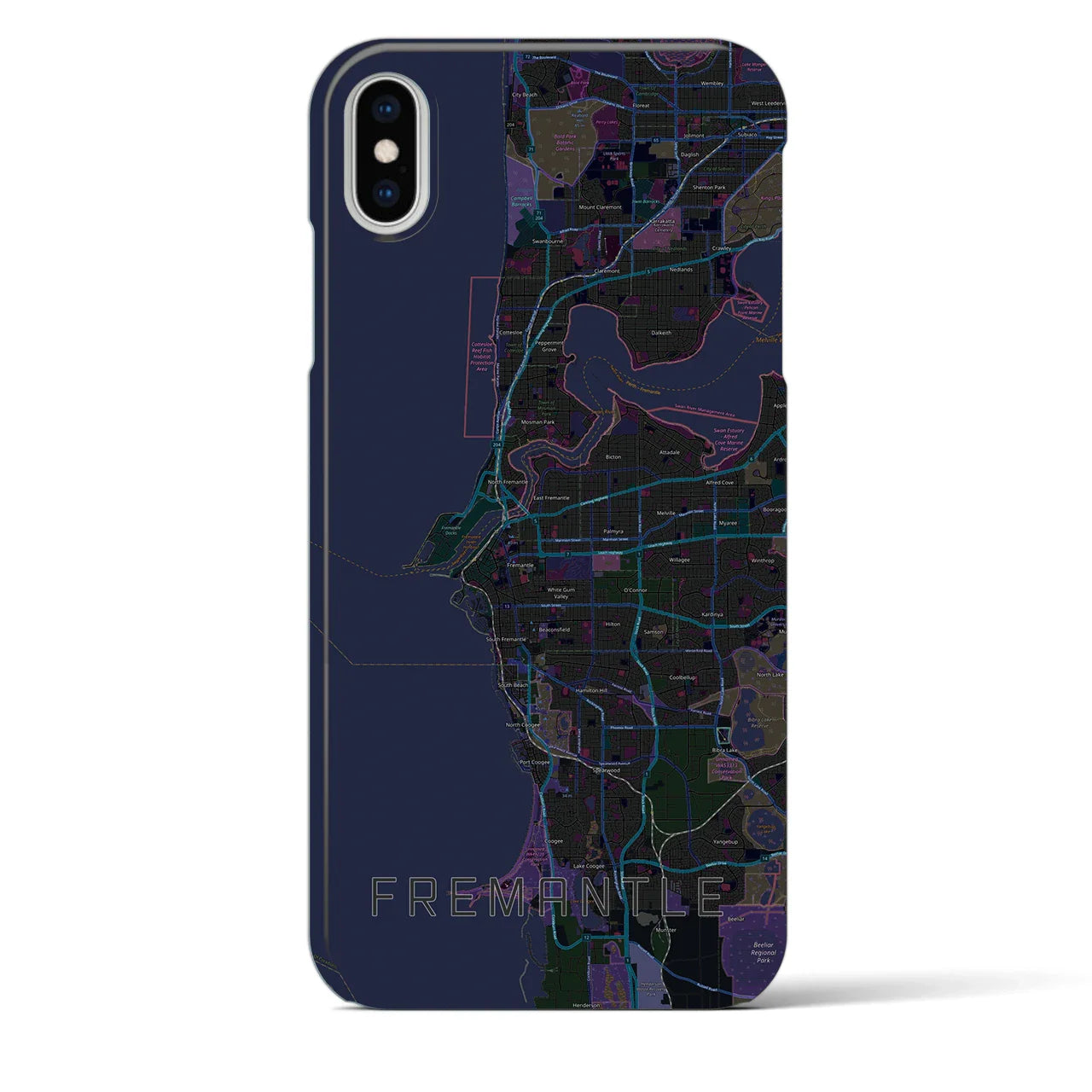 【フリーマントル(オーストラリア)】地図柄iPhoneケース(バックカバータイプ)