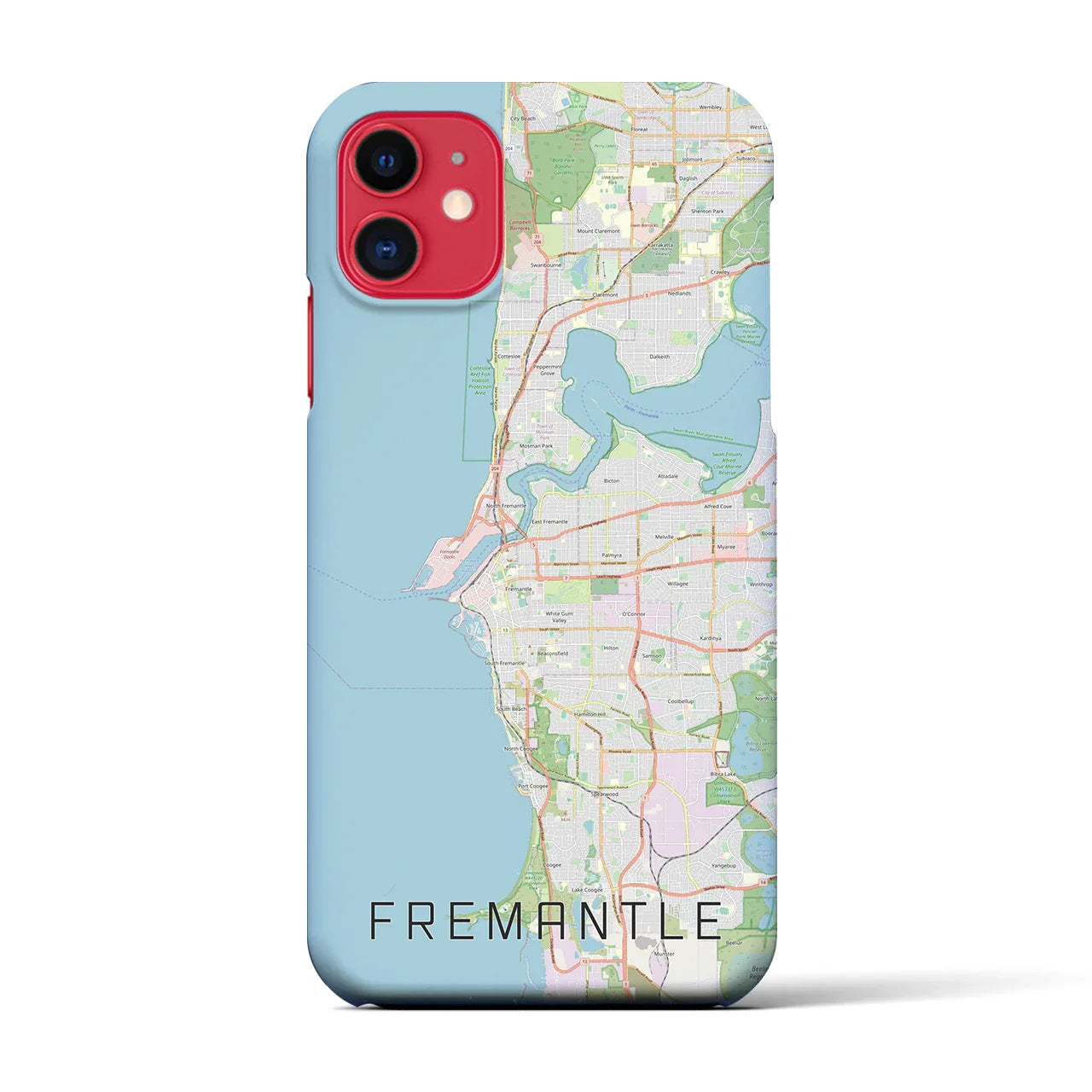 【フリーマントル(オーストラリア)】地図柄iPhoneケース(バックカバータイプ)