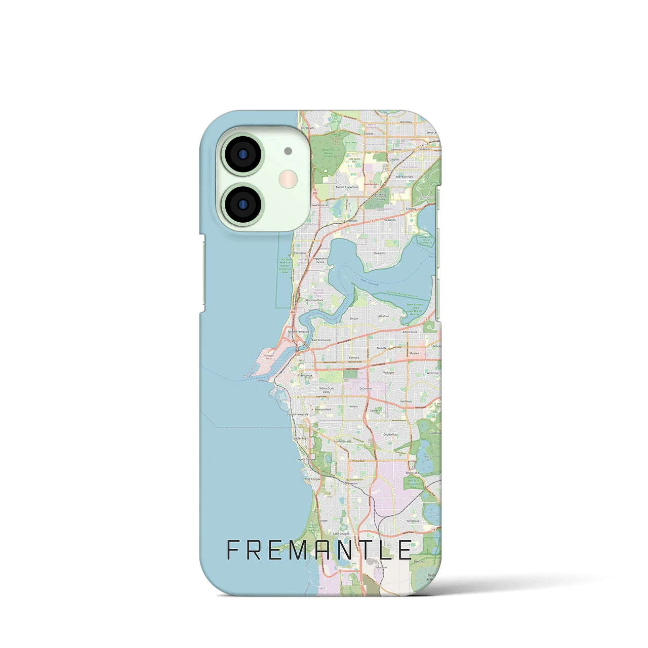 【フリーマントル(オーストラリア)】地図柄iPhoneケース(バックカバータイプ)