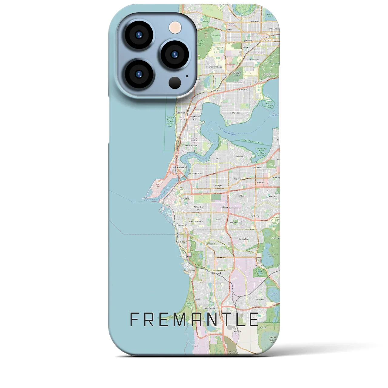 【フリーマントル(オーストラリア)】地図柄iPhoneケース(バックカバータイプ)